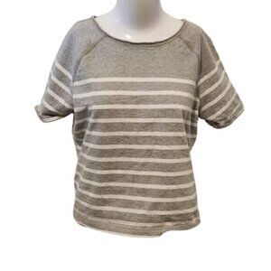 [Gap] Gray & White Striped Cotton Top - Size S